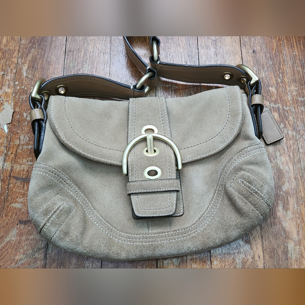 Coach suede handbag purse
